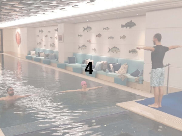 Teo sport yüzme kursunun dört derslik aqua gym dersi